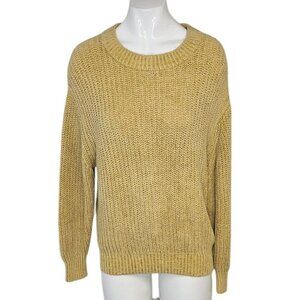 Aritzia Wilfred Salette Chenille Long Sleeve Crew Neck Sweater, Open Knit Size M